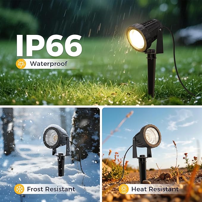 L LOHAS LED 12W Dusk to Dawn Outdoor Lighting, Auto On/Off 3000K Landscape - Image 3