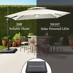 Best Choice Products 12x12ft LED Cantilever Patio Umbrella w/Base Included & - Image 6