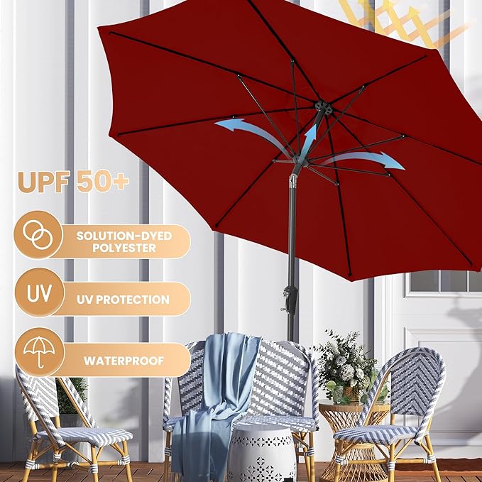 Ayge 9FT Large Outdoor Patio Umbrella Market Table Umbrella-UV Resistant - Image 5