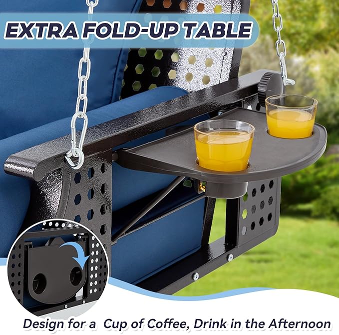 3 Seat Porch Swing, Patio Swing Bench - Image 6