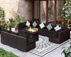 NICESOUL 11 Piece L-Shaped Outdoor Patio Furniture Set - Image 2