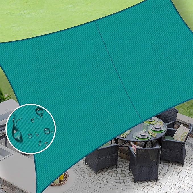 LOVE STORY Waterproof 8' x 10' Rectangle Turquoise Blue Sun Shade Sail Cannoy by LOVESTORY