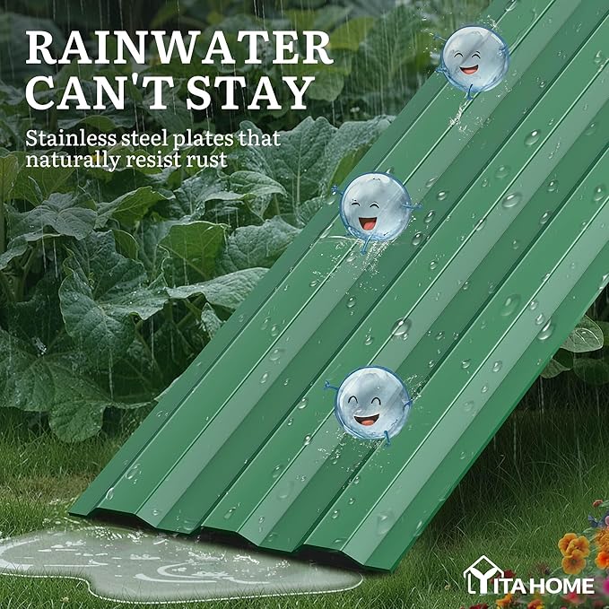YITAHOME 12x4x1ft 2pcs Large Raised Garden Bed Kit, Galvanized Metal Planter Box - Image 5