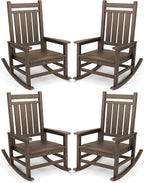 SERWALL Oversized Outdoor Rocking Chair Set of 4, HDPE Rocker by SERWALL