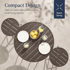 Best Choice Products 3-Piece Patio Dining Set, Bar Height, Outdoor Bistro Set - Image 6