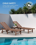 SERWALL Outdoor Chaise Lounge Set of 8, HDPE Pool Lounge Chairs - Image 8