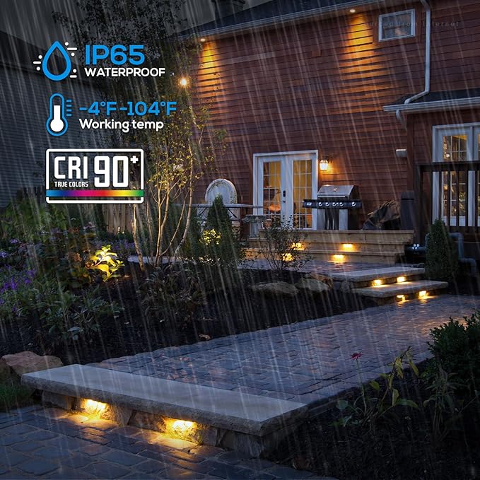 LEONLITE 8-Pack 7 Inch LED Hardscape Lighting, Update Retaining Wall Lights - Image 7