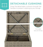 Best Choice Products Set of 2 Wicker Ottomans, Additional Seating, Side Table - Image 5