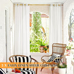 RYB HOME Outdoor Sheer Linen Curtains - Image 3