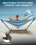 Double Hammock with Space-Saving Steel Stand, 2 Person Heavy-Duty Hammock - Image 5