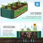Quictent Galvanized Raised Garden Bed Kit, Strengthened by Crossbar, Dark Green - Image 5