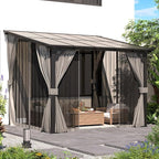 AECOJOY 10' X 8' Gazebo for Patio, Small Wall-Mounted Lean to Gazebo Pergola - Image 4