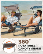 KingCamp Tanning Chair with Face Hole, Lounge Chairs Outdoor Folding Comfy - Image 5