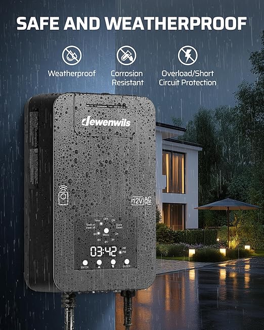 DEWENWILS 200W Low Voltage Landscape Transformer, Photocell Sensor & Timer - Image 5