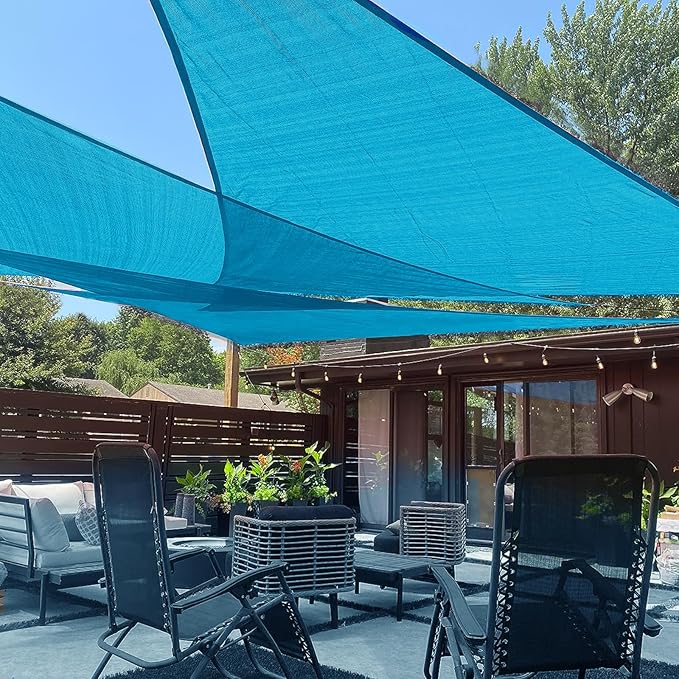LOVE STORY Custom Size 6'x12'x13.4' Turquoise Blue Sun Shade Sail Right by LOVESTORY