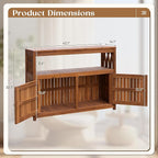 Flamaker Outdoor Storage Cabinet Weatherproof Acacia Wood Outdoor Cabinet - Image 3