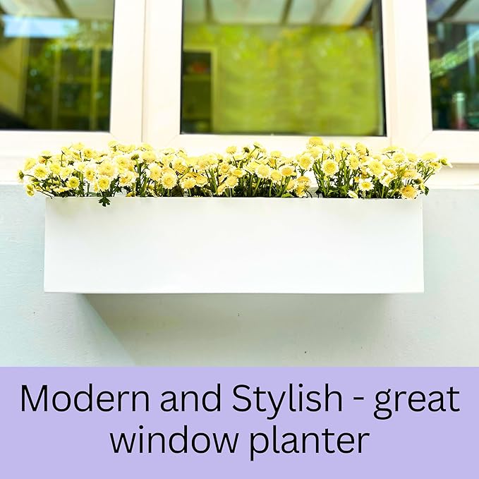 LaLaGreen Wall Planter Carbon Steel White Metal Hanging Flower Pot - Image 3