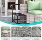 12-Piece Outdoor Patio Furniture Set Wicker Sectional Sofa Set, Patio - Image 2