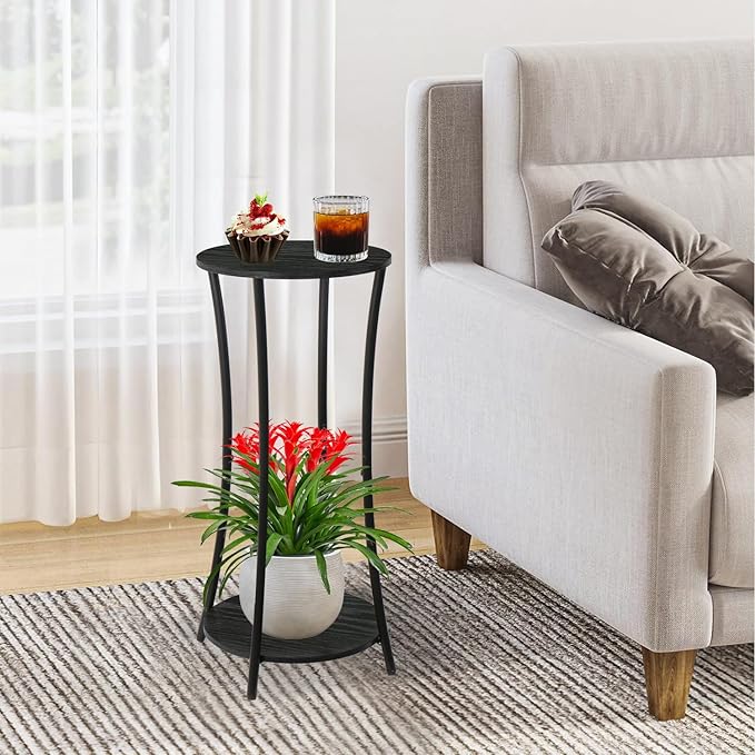 YINMIT Plant Stand Indoor, Round Potted Holder Rack, Flower Pot Stand Shelf - Image 2
