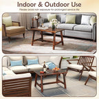 Tangkula Outdoor Coffee Table, Solid Wood Patio Desk - Image 9