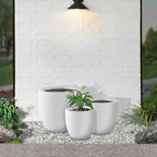 Kante 20", 13.4" Dia Round Concrete Planters, Outdoor Indoor Modern Decorative - Image 9