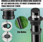 Patio Table Umbrella Hole Ring Plug Cap Set, Yard Parasol Table Hole Cover - Image 3