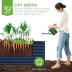 Best Choice Products 8x4x2ft Outdoor Metal Raised Garden Bed, Deep Root Planter - Image 4