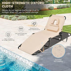 GYMAX Tanning Chair, 350lbs Beach Lounge Chair - Image 3