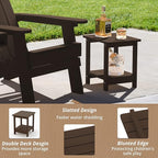 LUE BONA Adirondack Outdoor Side Table, 2-Tier Dark Brown HDPS Patio End Table - Image 6