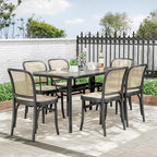 TLSUNNY Patio Outdoor Table W/ 1.69″ Umbrella Hole, Outdoor Metal Furniture - Image 2