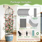 Obelisk Trellis for Garden Plants Climbing: 6ft Rustproof Metal Pipe - Image 6