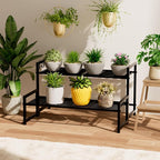 Garden 4 you 2 Tier Metal Plant Stand Outdoor Indoor Waterproof, Stackable - Image 6