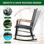 Shintenchi Outdoor Rocking Chairs Set of 2, Upgraded High Back Patio Rocking - Image 5