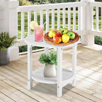 LZRS Round Adirondack Side Table Double End Table, Outdoor Side Tables - Image 6