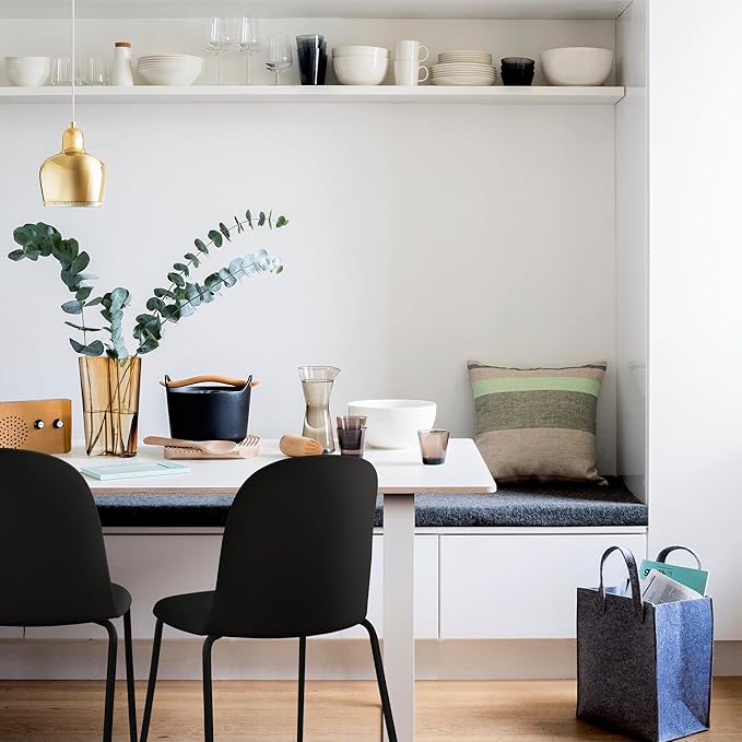 2xhome Modern Stackable Armless Dining Chair | Plastic Shell Seat - Image 6