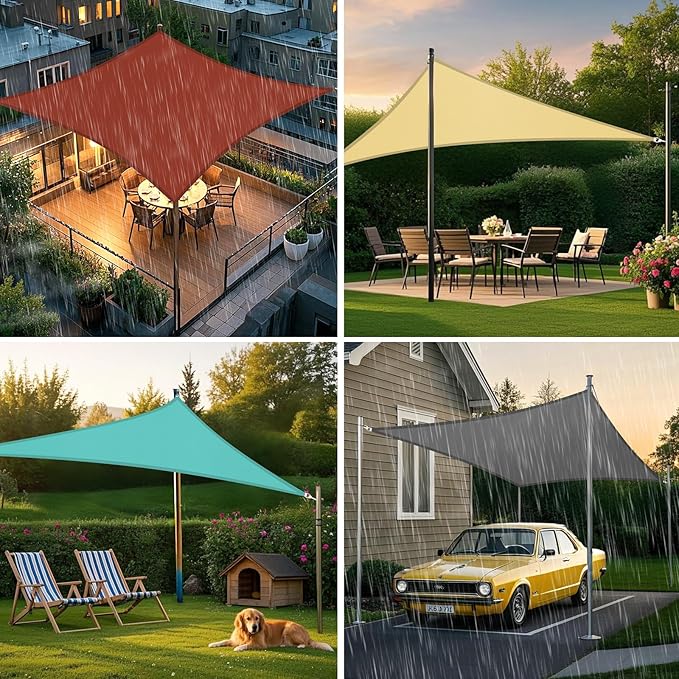 Artpuch Waterproof Sun Shade Sail, UV Resistant Rain Canopy, Curved Edges Shade - Image 4