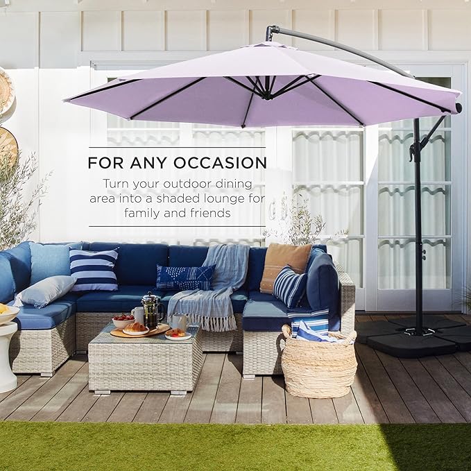 Best Choice Products 10ft Offset Cantilever Hanging Market Patio Umbrella - Image 3