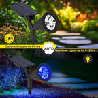T-SUN Blue Solar Spotlights, Solar Lights Outdoor Waterproof, Auto ON/Off - Image 4
