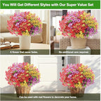 Artificial Flowers for Outdoor, Silk Flowers No Fade Fake Plastic Flowers Faux - Image 5