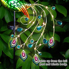 Glintoper Solar Garden Lights, 39 Inch Height Outdoor Metal Peacock Decorative - Image 4