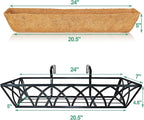 24in 2pcs Planter Box with Coco Liner, Rust-Resistant Metal Frame, Hydration - Image 2