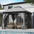 LAUSAINT HOME Semi-Permanent Outdoor Patio Gazebo 10'x10', Heavy Duty Party by LAUSAINTHOME
