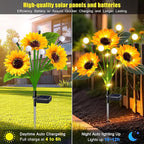 Solar Lights Outdoor Garden Decor, 4 Pack Sunflower - Image 6