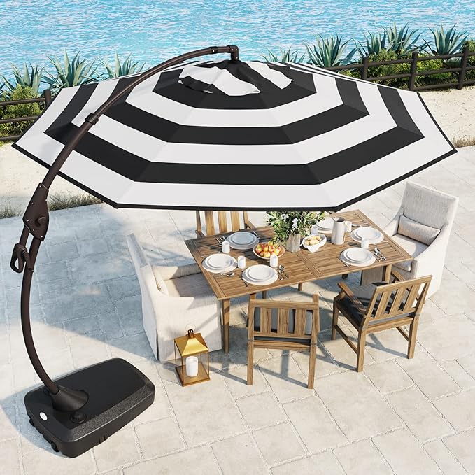 Grand patio 12FT Outdoor Round Offset Umbrella Large Patio Aluminum Cantilever - Image 9