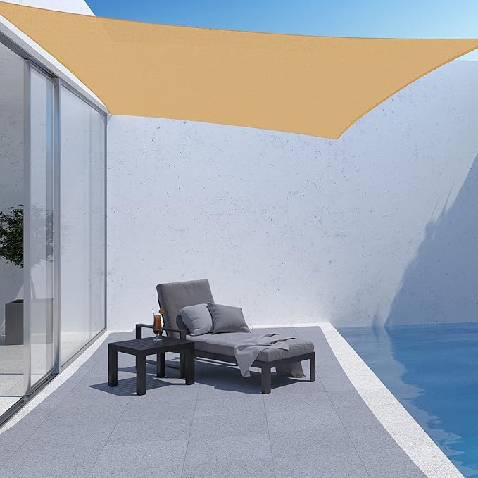 ASTEROUTDOOR Sun Shade Sail Rectangle 12' x 12' UV Block Canopy - Image 5