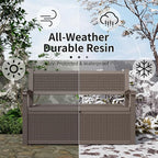 80 Gallon Outdoor Storage Bench Deck Box Waterproof Lockable, Outdoor Storage - Image 4