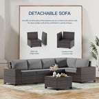 Kullavik 12 Pieces Outdoor Patio Furniture Set PE Wicker Rattan Sectional Sofa - Image 2