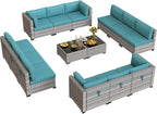 12-Seat Modular Patio Furniture Set – Outdoor Wicker Sectional Sofa - Image 9