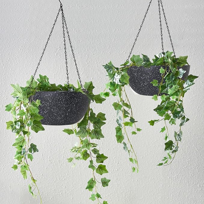 WOUSIWER 13 inch 2Pack Large Hanging Planters - Image 2