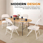 4 Pack Leather Chair | Foldable & Stackable | 350 lbs Capacity Steel Frame Seats - Image 2